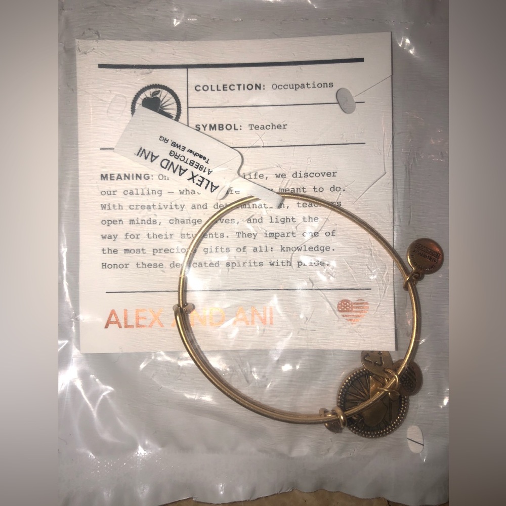 Alex and Ani Teacher Charm Bracelet